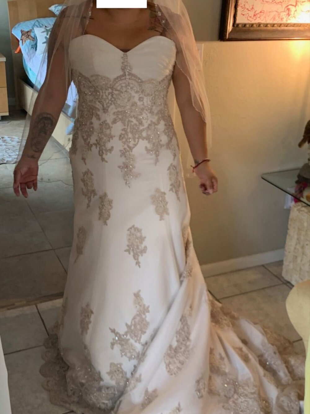 Alfred Angelo Sapphire Wedding Dress (ORGANZA OVER SATIN) VEIL INCLUDED